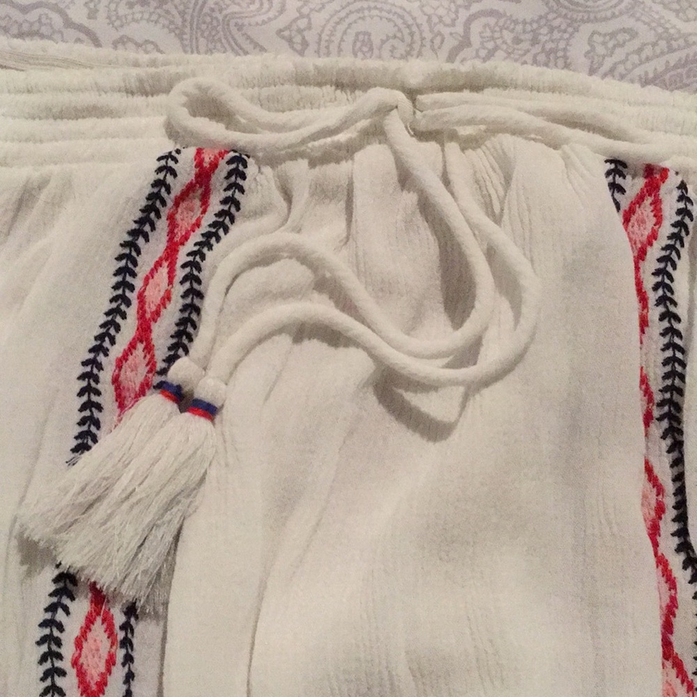 Embroidered off the shoulder top